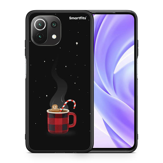 Θήκη Xiaomi 11 Lite/Mi 11 Lite Xmas Bathing από τη Smartfits με σχέδιο στο πίσω μέρος και μαύρο περίβλημα | Xiaomi 11 Lite/Mi 11 Lite Xmas Bathing case with colorful back and black bezels