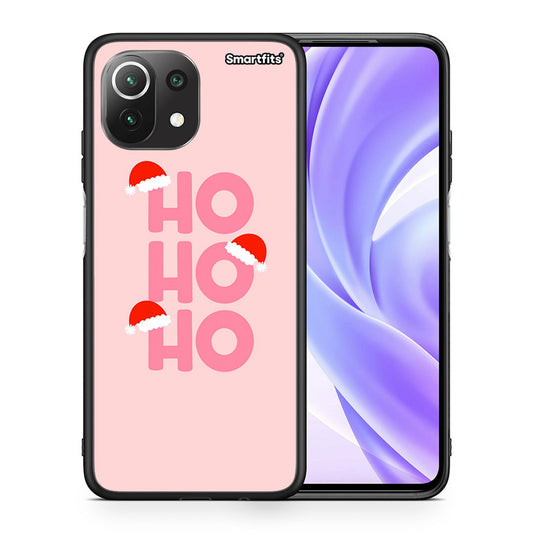 Θήκη Xiaomi 11 Lite/Mi 11 Lite Xmas Ho Ho Ho από τη Smartfits με σχέδιο στο πίσω μέρος και μαύρο περίβλημα | Xiaomi 11 Lite/Mi 11 Lite Xmas Ho Ho Ho case with colorful back and black bezels