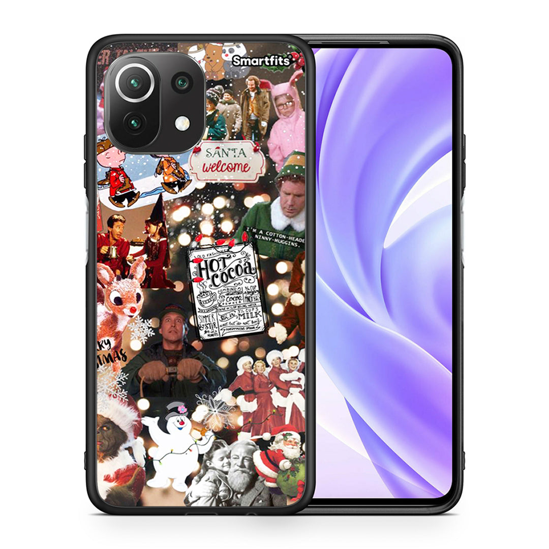Θήκη Xiaomi 11 Lite/Mi 11 Lite Xmas Movies από τη Smartfits με σχέδιο στο πίσω μέρος και μαύρο περίβλημα | Xiaomi 11 Lite/Mi 11 Lite Xmas Movies case with colorful back and black bezels