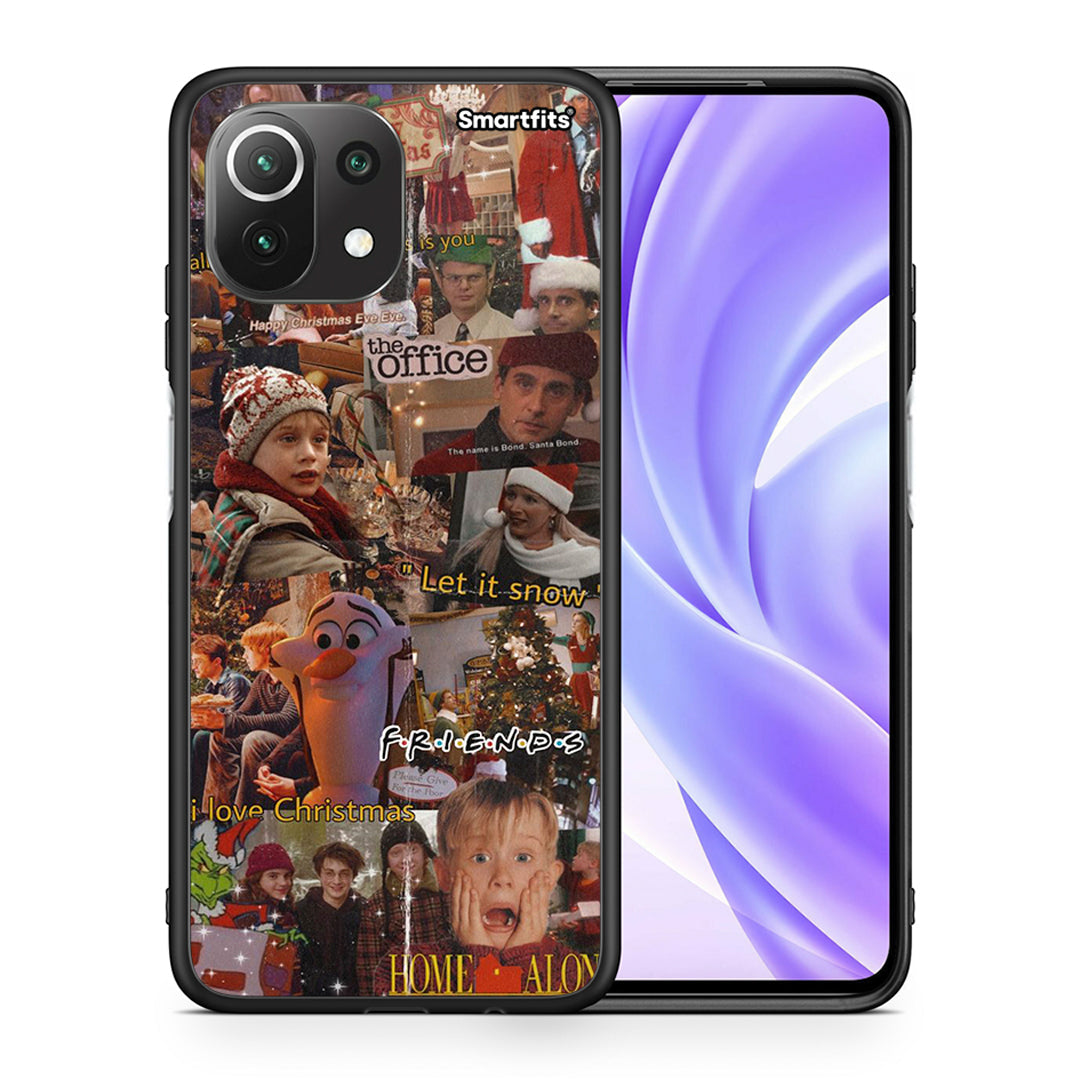 Θήκη Xiaomi 11 Lite/Mi 11 Lite Xmas Wishes από τη Smartfits με σχέδιο στο πίσω μέρος και μαύρο περίβλημα | Xiaomi 11 Lite/Mi 11 Lite Xmas Wishes case with colorful back and black bezels