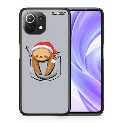 Θήκη Xiaomi 11 Lite/Mi 11 Lite Xmas Zzzz από τη Smartfits με σχέδιο στο πίσω μέρος και μαύρο περίβλημα | Xiaomi 11 Lite/Mi 11 Lite Xmas Zzzz case with colorful back and black bezels