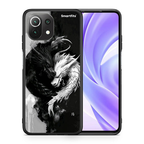 Θήκη Xiaomi 11 Lite / Mi 11 Lite Yin Yang από τη Smartfits με σχέδιο στο πίσω μέρος και μαύρο περίβλημα | Xiaomi 11 Lite / Mi 11 Lite Yin Yang case with colorful back and black bezels
