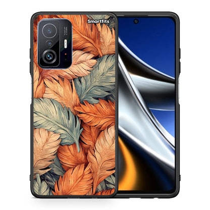 Θήκη Xiaomi 11T / 11T Pro Autumn Leaves από τη Smartfits με σχέδιο στο πίσω μέρος και μαύρο περίβλημα | Xiaomi 11T / 11T Pro Autumn Leaves case with colorful back and black bezels