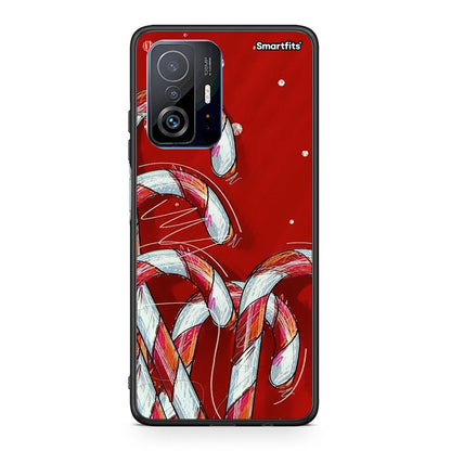 Xiaomi 11T/11T Pro Candy Cane θήκη από τη Smartfits με σχέδιο στο πίσω μέρος και μαύρο περίβλημα | Smartphone case with colorful back and black bezels by Smartfits