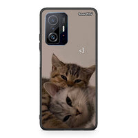 Thumbnail for Xiaomi 11T / 11T Pro Cats In Love Θήκη από τη Smartfits με σχέδιο στο πίσω μέρος και μαύρο περίβλημα | Smartphone case with colorful back and black bezels by Smartfits
