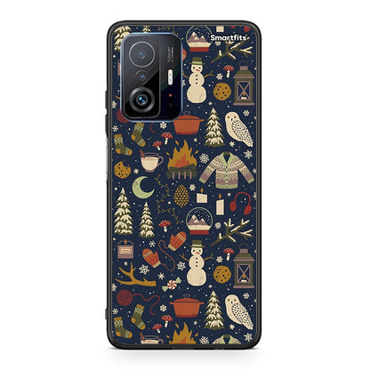 Xiaomi 11T/11T Pro Christmas Elements θήκη από τη Smartfits με σχέδιο στο πίσω μέρος και μαύρο περίβλημα | Smartphone case with colorful back and black bezels by Smartfits