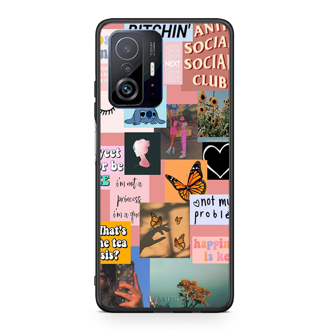 Xiaomi 11T / 11T Pro Collage Bitchin Θήκη Αγίου Βαλεντίνου από τη Smartfits με σχέδιο στο πίσω μέρος και μαύρο περίβλημα | Smartphone case with colorful back and black bezels by Smartfits