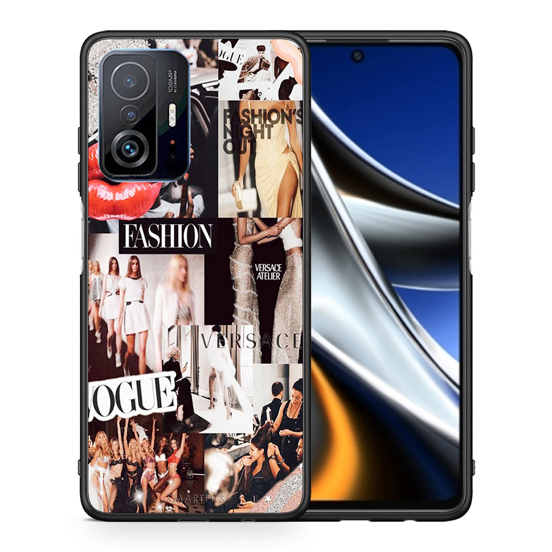 Θήκη Αγίου Βαλεντίνου Xiaomi 11T / 11T Pro Collage Fashion από τη Smartfits με σχέδιο στο πίσω μέρος και μαύρο περίβλημα | Xiaomi 11T / 11T Pro Collage Fashion case with colorful back and black bezels