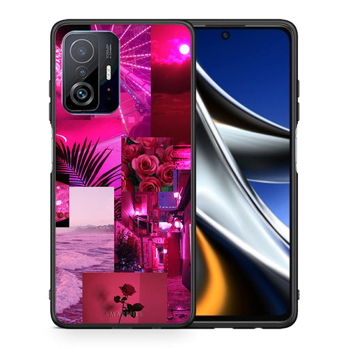 Θήκη Αγίου Βαλεντίνου Xiaomi 11T / 11T Pro Collage Red Roses από τη Smartfits με σχέδιο στο πίσω μέρος και μαύρο περίβλημα | Xiaomi 11T / 11T Pro Collage Red Roses case with colorful back and black bezels