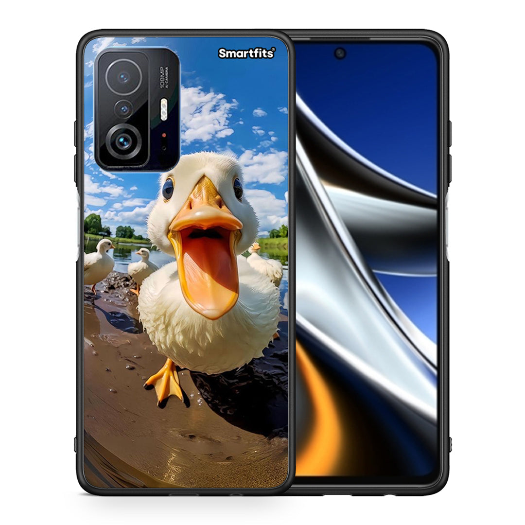 Θήκη Xiaomi 11T/11T Pro Duck Face από τη Smartfits με σχέδιο στο πίσω μέρος και μαύρο περίβλημα | Xiaomi 11T/11T Pro Duck Face case with colorful back and black bezels