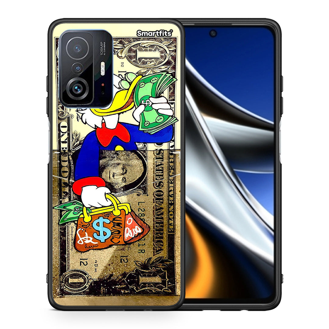 Θήκη Xiaomi 11T / 11T Pro Duck Money από τη Smartfits με σχέδιο στο πίσω μέρος και μαύρο περίβλημα | Xiaomi 11T / 11T Pro Duck Money case with colorful back and black bezels