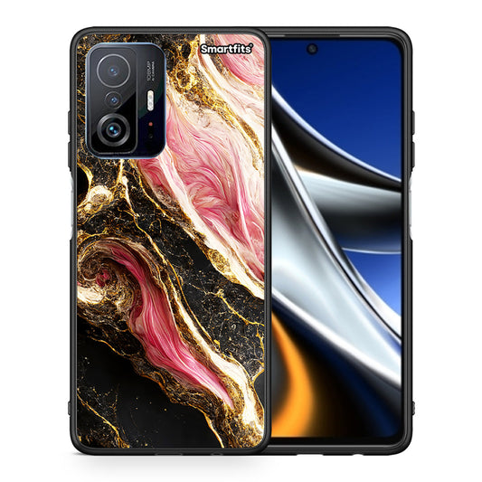 Θήκη Xiaomi 11T/11T Pro Glamorous Pink Marble από τη Smartfits με σχέδιο στο πίσω μέρος και μαύρο περίβλημα | Xiaomi 11T/11T Pro Glamorous Pink Marble case with colorful back and black bezels