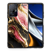 Thumbnail for Θήκη Xiaomi 11T/11T Pro Glamorous Pink Marble από τη Smartfits με σχέδιο στο πίσω μέρος και μαύρο περίβλημα | Xiaomi 11T/11T Pro Glamorous Pink Marble case with colorful back and black bezels