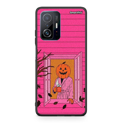Xiaomi 11T / 11T Pro Halloween Pumpkin Lady Θήκη από τη Smartfits με σχέδιο στο πίσω μέρος και μαύρο περίβλημα | Smartphone case with colorful back and black bezels by Smartfits