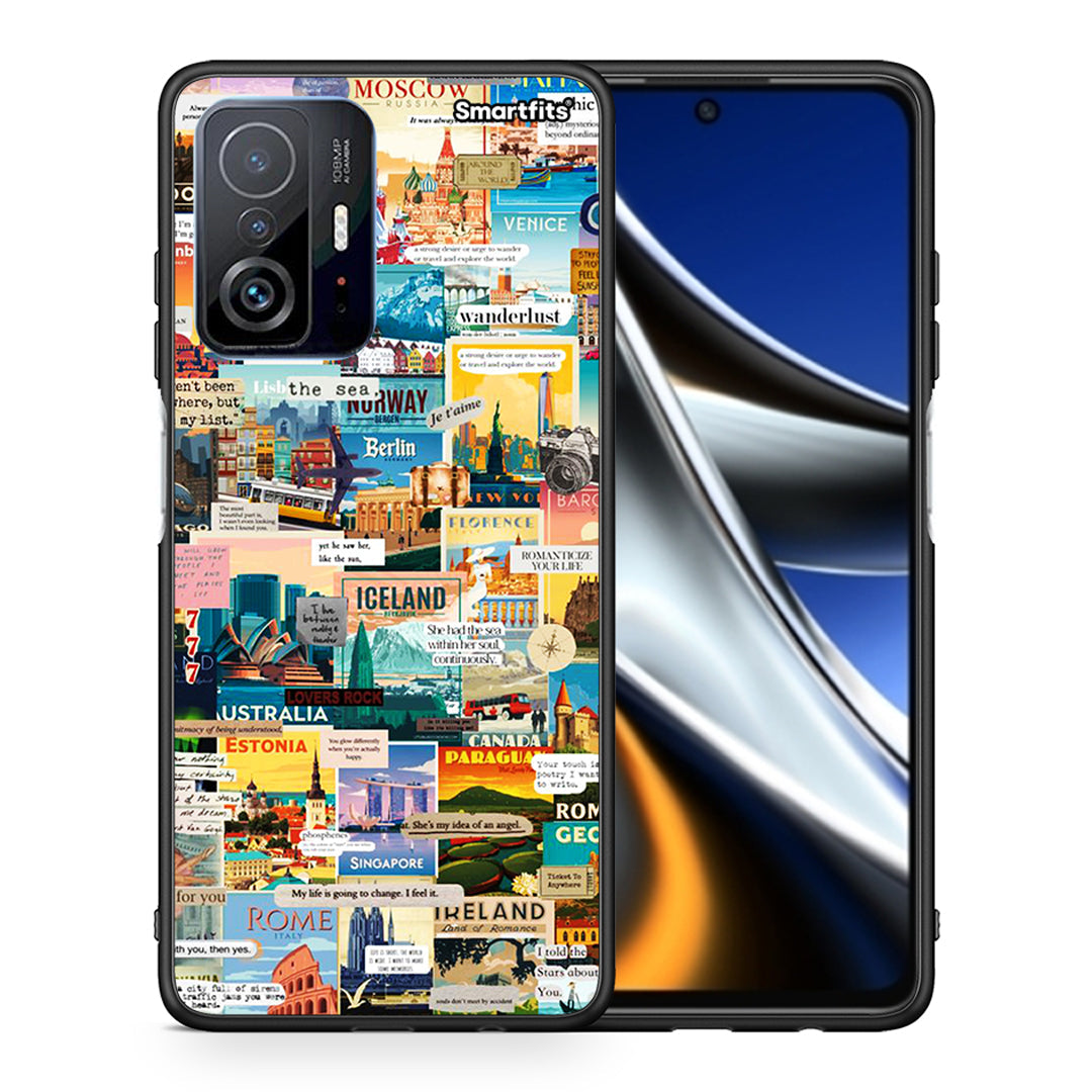 Θήκη Xiaomi 11T/11T Pro Live To Travel από τη Smartfits με σχέδιο στο πίσω μέρος και μαύρο περίβλημα | Xiaomi 11T/11T Pro Live To Travel case with colorful back and black bezels