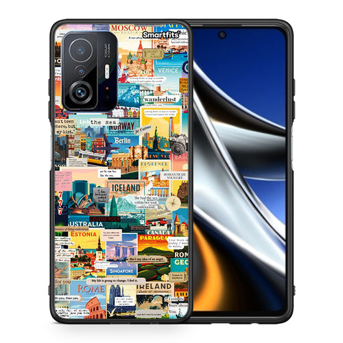 Θήκη Xiaomi 11T/11T Pro Live To Travel από τη Smartfits με σχέδιο στο πίσω μέρος και μαύρο περίβλημα | Xiaomi 11T/11T Pro Live To Travel case with colorful back and black bezels