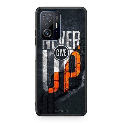 Xiaomi 11T / 11T Pro Never Give Up Θήκη Αγίου Βαλεντίνου από τη Smartfits με σχέδιο στο πίσω μέρος και μαύρο περίβλημα | Smartphone case with colorful back and black bezels by Smartfits