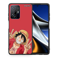 Thumbnail for Θήκη Xiaomi 11T / 11T Pro Pirate Luffy από τη Smartfits με σχέδιο στο πίσω μέρος και μαύρο περίβλημα | Xiaomi 11T / 11T Pro Pirate Luffy case with colorful back and black bezels
