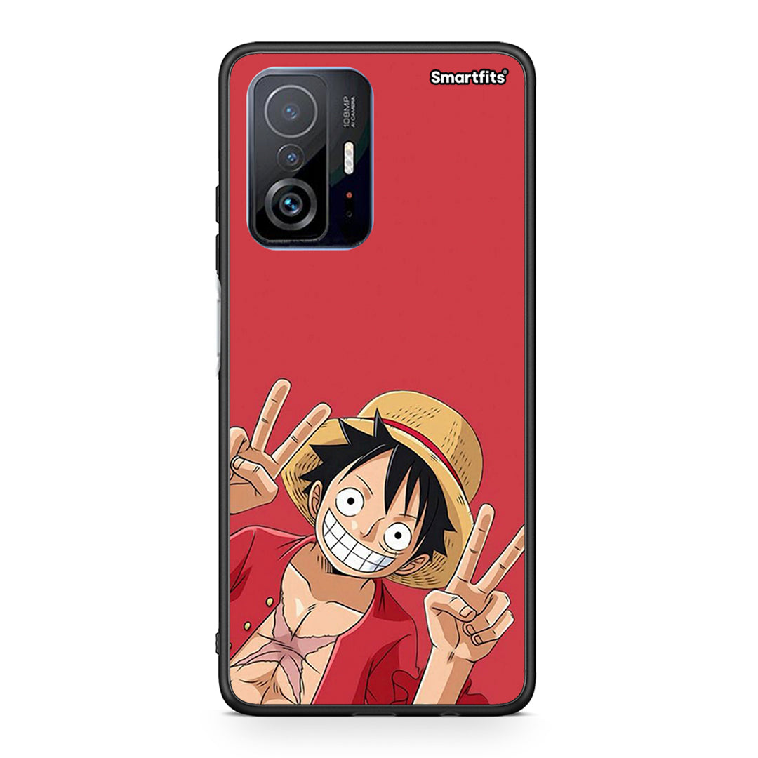 Xiaomi 11T / 11T Pro Pirate Luffy Θήκη από τη Smartfits με σχέδιο στο πίσω μέρος και μαύρο περίβλημα | Smartphone case with colorful back and black bezels by Smartfits