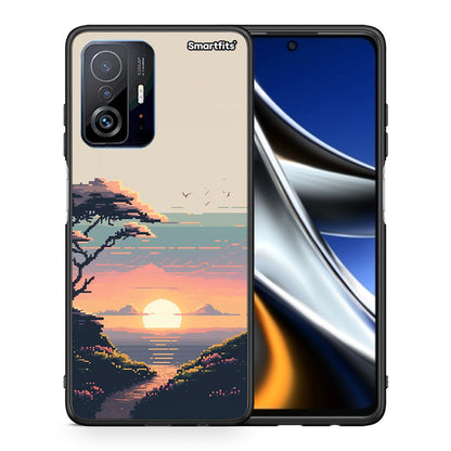 Θήκη Xiaomi 11T / 11T Pro Pixel Sunset από τη Smartfits με σχέδιο στο πίσω μέρος και μαύρο περίβλημα | Xiaomi 11T / 11T Pro Pixel Sunset case with colorful back and black bezels