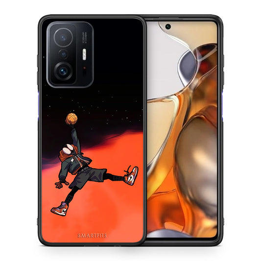 Θήκη Xiaomi 11T/11T Pro Basketball Hero από τη Smartfits με σχέδιο στο πίσω μέρος και μαύρο περίβλημα | Xiaomi 11T/11T Pro Basketball Hero case with colorful back and black bezels