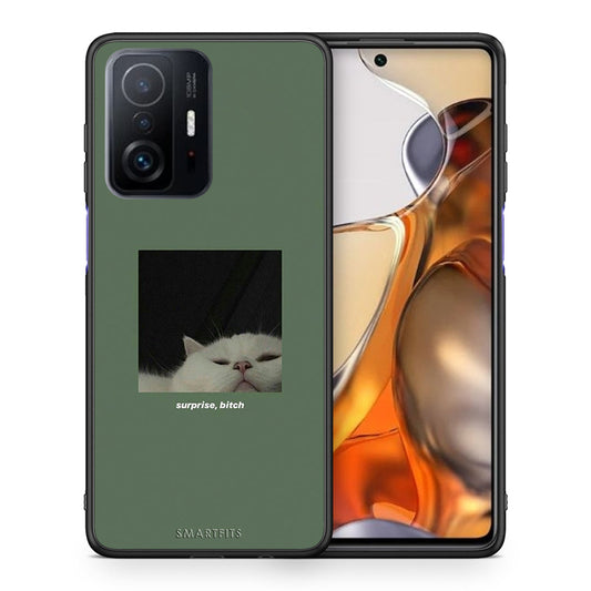 Θήκη Xiaomi 11T/11T Pro Bitch Surprise από τη Smartfits με σχέδιο στο πίσω μέρος και μαύρο περίβλημα | Xiaomi 11T/11T Pro Bitch Surprise case with colorful back and black bezels