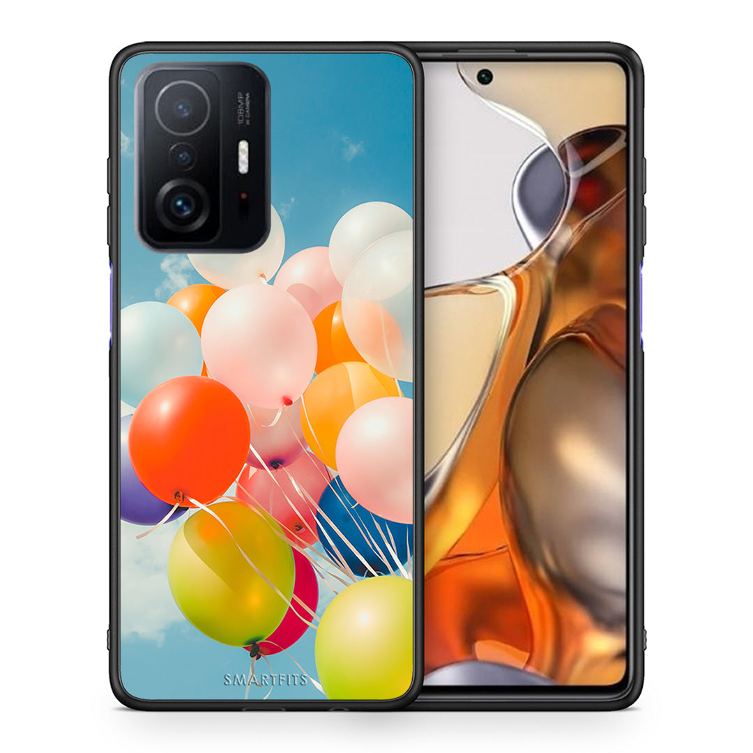 Θήκη Xiaomi 11T/11T Pro Colorful Balloons από τη Smartfits με σχέδιο στο πίσω μέρος και μαύρο περίβλημα | Xiaomi 11T/11T Pro Colorful Balloons case with colorful back and black bezels