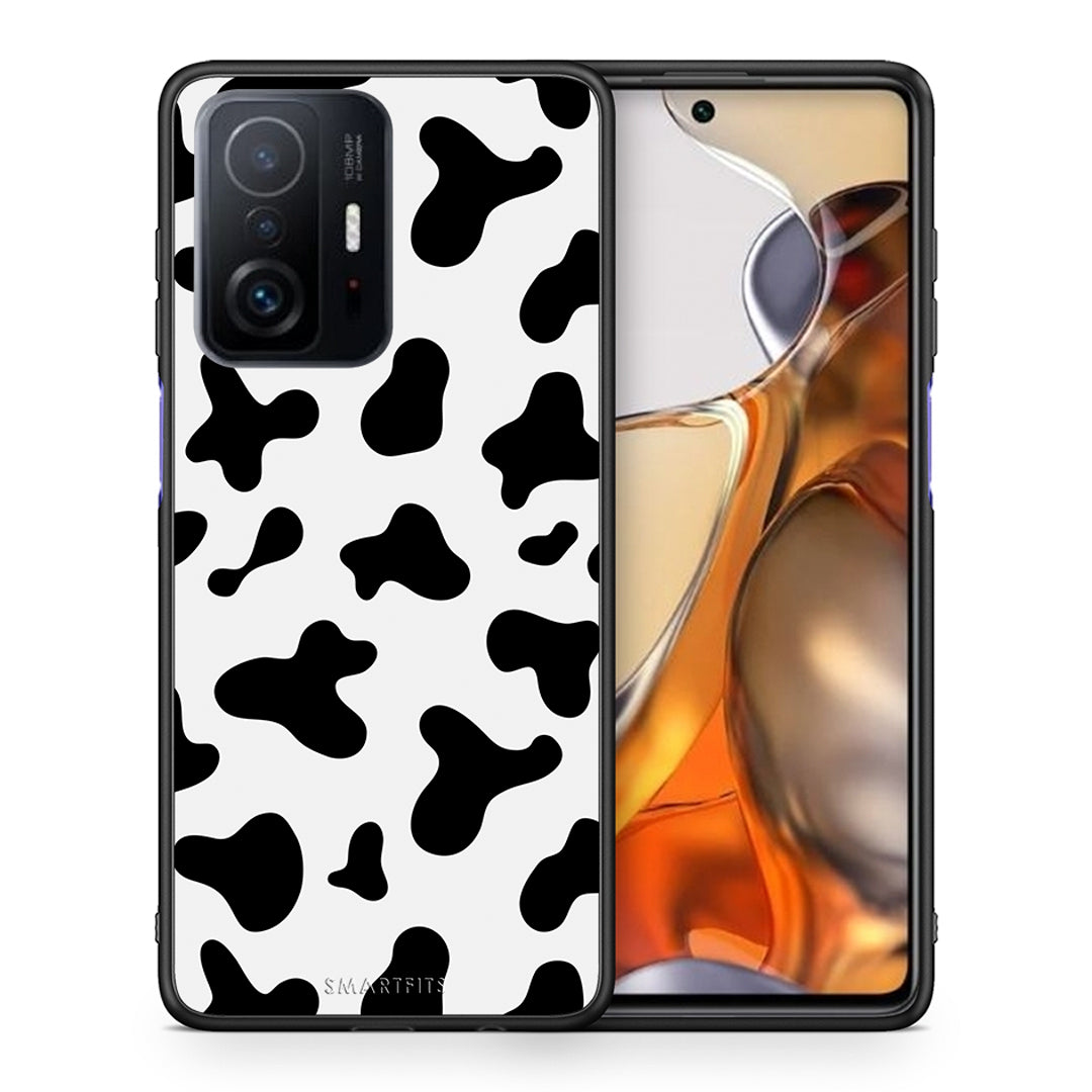 Θήκη Xiaomi 11T/11T Pro Cow Print από τη Smartfits με σχέδιο στο πίσω μέρος και μαύρο περίβλημα | Xiaomi 11T/11T Pro Cow Print case with colorful back and black bezels