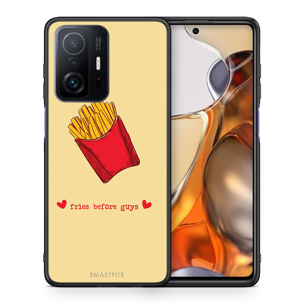 Θήκη Αγίου Βαλεντίνου Xiaomi 11T / 11T Pro Fries Before Guys από τη Smartfits με σχέδιο στο πίσω μέρος και μαύρο περίβλημα | Xiaomi 11T / 11T Pro Fries Before Guys case with colorful back and black bezels