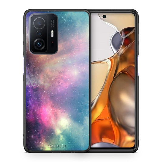 Θήκη Xiaomi 11T/11T Pro Rainbow Galaxy από τη Smartfits με σχέδιο στο πίσω μέρος και μαύρο περίβλημα | Xiaomi 11T/11T Pro Rainbow Galaxy case with colorful back and black bezels