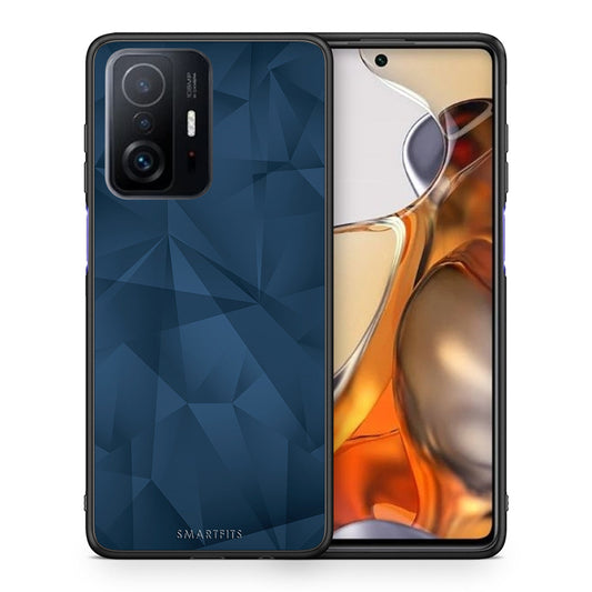 Θήκη Xiaomi 11T/11T Pro Blue Abstract Geometric από τη Smartfits με σχέδιο στο πίσω μέρος και μαύρο περίβλημα | Xiaomi 11T/11T Pro Blue Abstract Geometric case with colorful back and black bezels