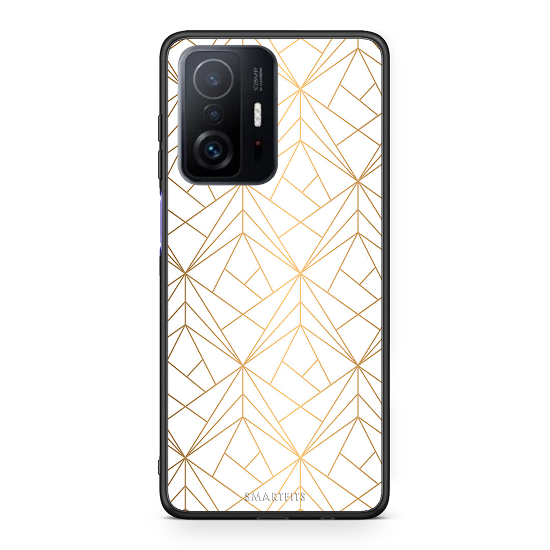 111 - Xiaomi 11T/11T Pro Luxury White Geometric case, cover, bumper