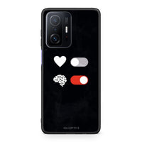 Thumbnail for Xiaomi 11T / 11T Pro Heart Vs Brain Θήκη Αγίου Βαλεντίνου από τη Smartfits με σχέδιο στο πίσω μέρος και μαύρο περίβλημα | Smartphone case with colorful back and black bezels by Smartfits