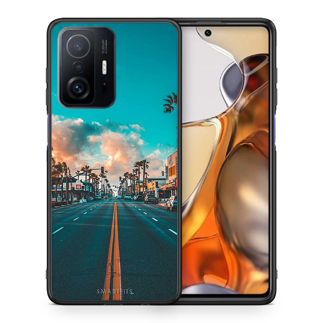 Θήκη Xiaomi 11T/11T Pro City Landscape από τη Smartfits με σχέδιο στο πίσω μέρος και μαύρο περίβλημα | Xiaomi 11T/11T Pro City Landscape case with colorful back and black bezels