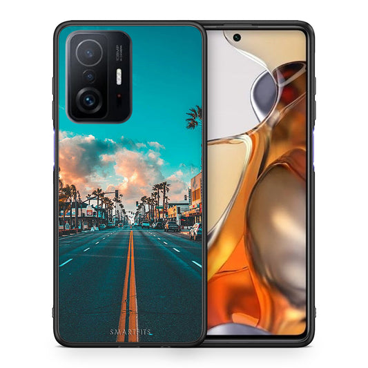 Θήκη Xiaomi 11T/11T Pro City Landscape από τη Smartfits με σχέδιο στο πίσω μέρος και μαύρο περίβλημα | Xiaomi 11T/11T Pro City Landscape case with colorful back and black bezels