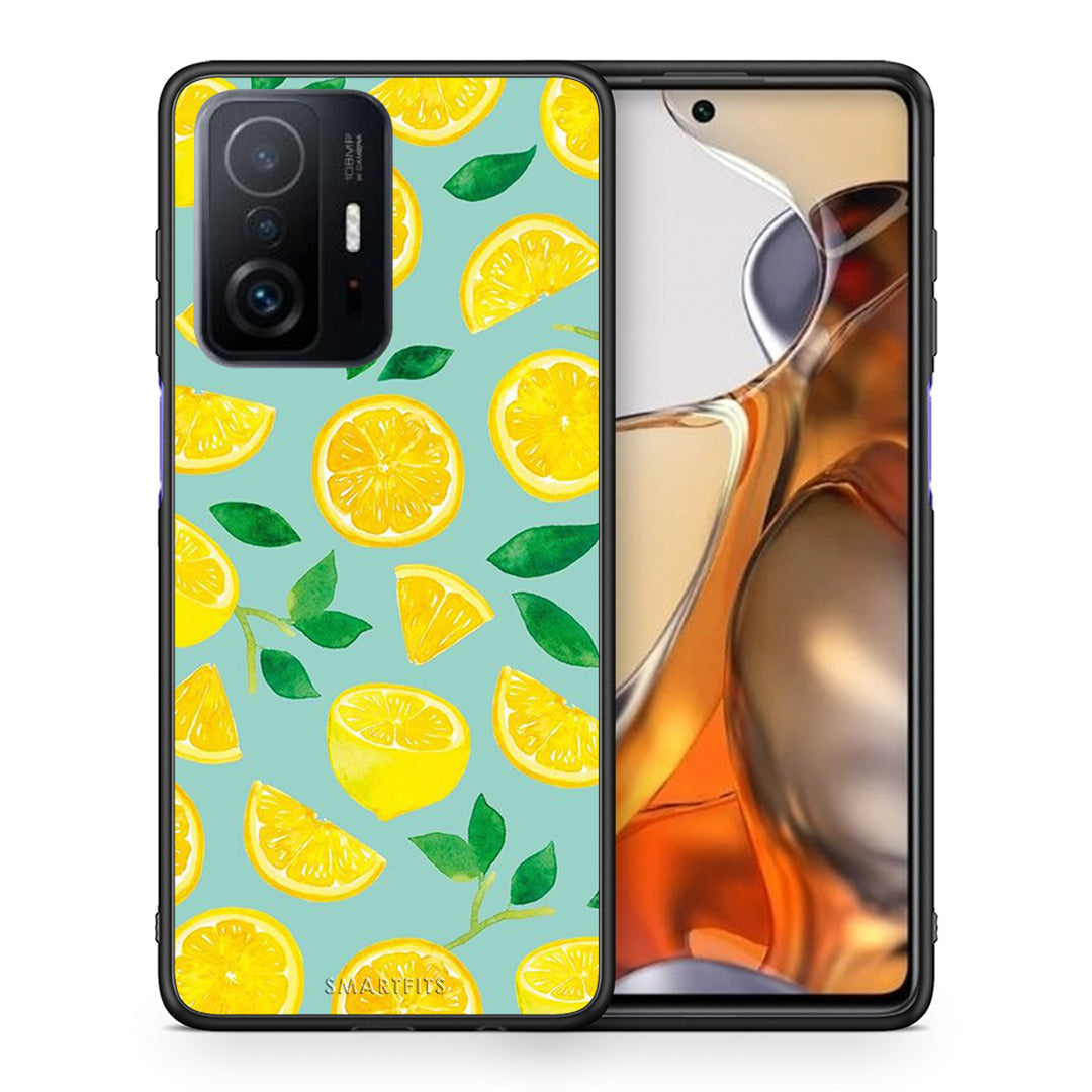 Θήκη Xiaomi 11T/11T Pro Lemons από τη Smartfits με σχέδιο στο πίσω μέρος και μαύρο περίβλημα | Xiaomi 11T/11T Pro Lemons case with colorful back and black bezels