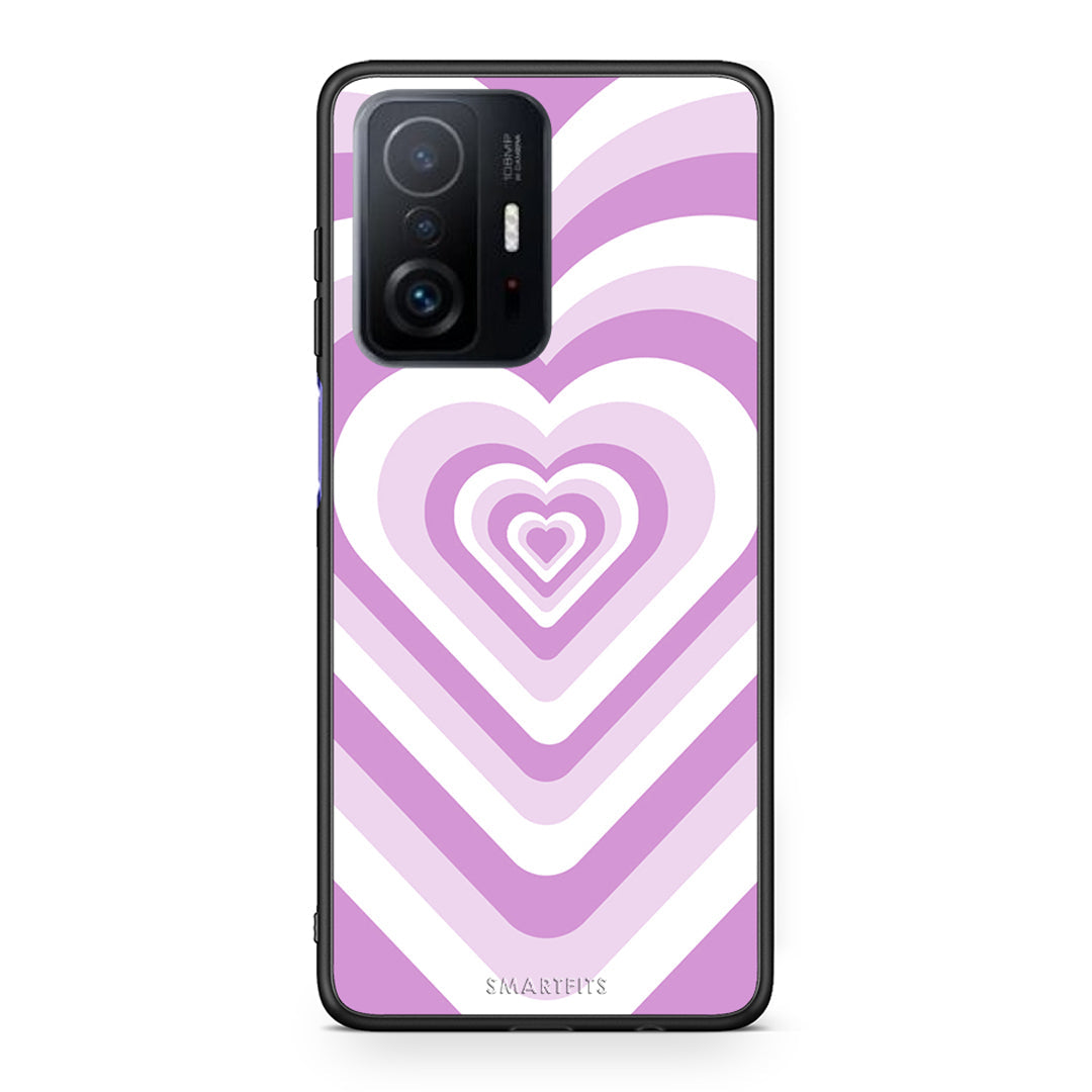 Xiaomi 11T/11T Pro Lilac Hearts θήκη από τη Smartfits με σχέδιο στο πίσω μέρος και μαύρο περίβλημα | Smartphone case with colorful back and black bezels by Smartfits