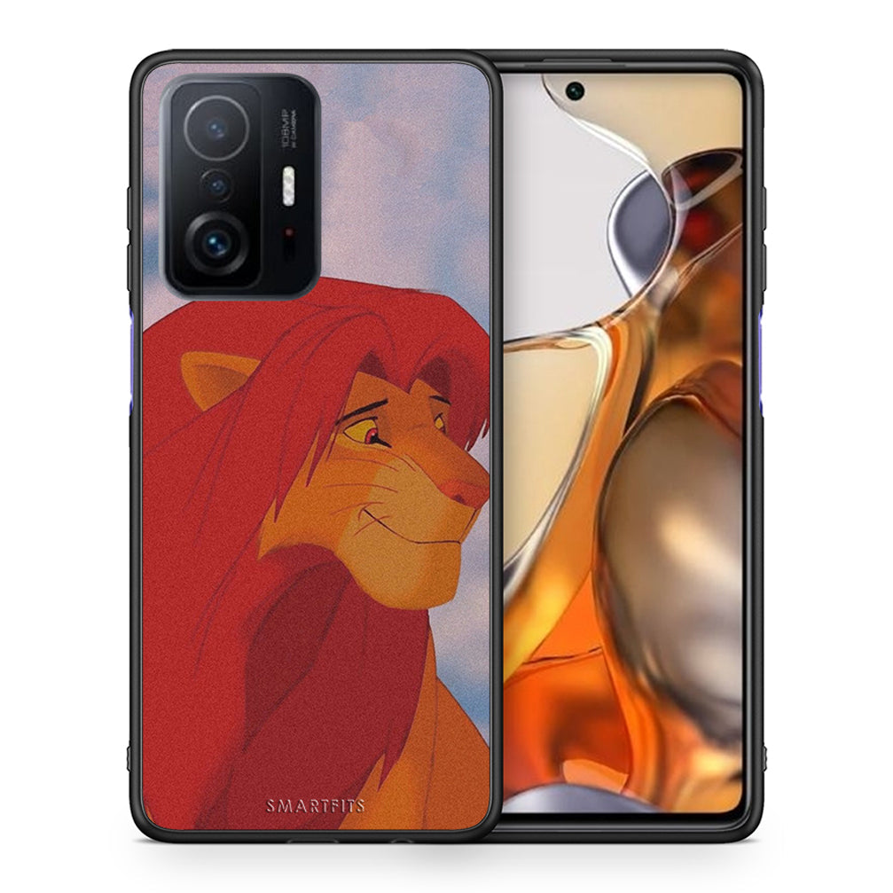 Θήκη Αγίου Βαλεντίνου Xiaomi 11T / 11T Pro Lion Love 1 από τη Smartfits με σχέδιο στο πίσω μέρος και μαύρο περίβλημα | Xiaomi 11T / 11T Pro Lion Love 1 case with colorful back and black bezels
