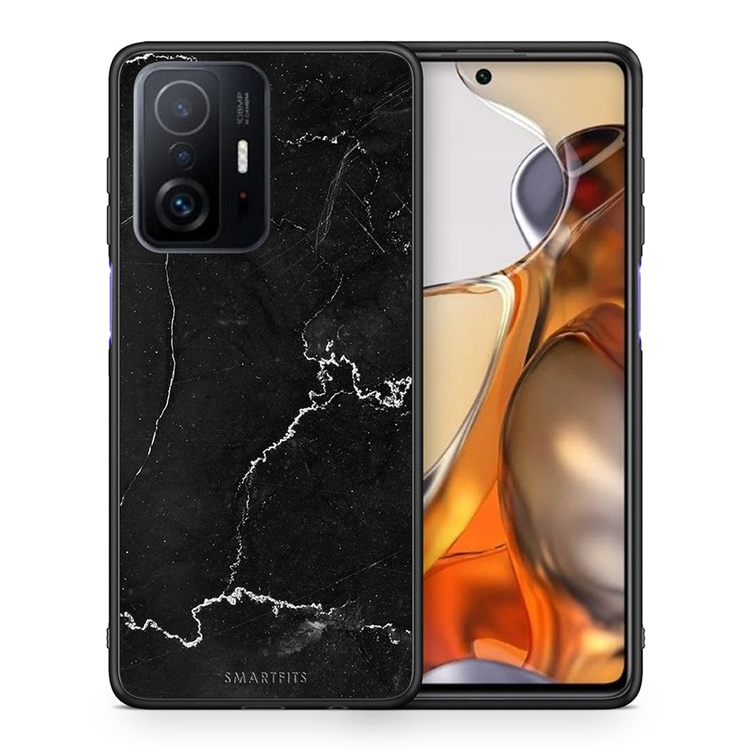 Θήκη Xiaomi 11T/11T Pro Marble Black από τη Smartfits με σχέδιο στο πίσω μέρος και μαύρο περίβλημα | Xiaomi 11T/11T Pro Marble Black case with colorful back and black bezels