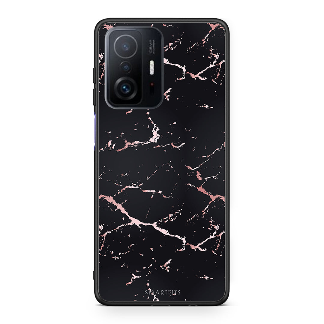 4 - Xiaomi 11T/11T Pro Black Rosegold Marble case, cover, bumper
