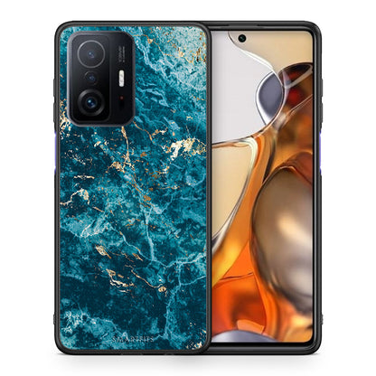 Θήκη Xiaomi 11T/11T Pro Marble Blue από τη Smartfits με σχέδιο στο πίσω μέρος και μαύρο περίβλημα | Xiaomi 11T/11T Pro Marble Blue case with colorful back and black bezels