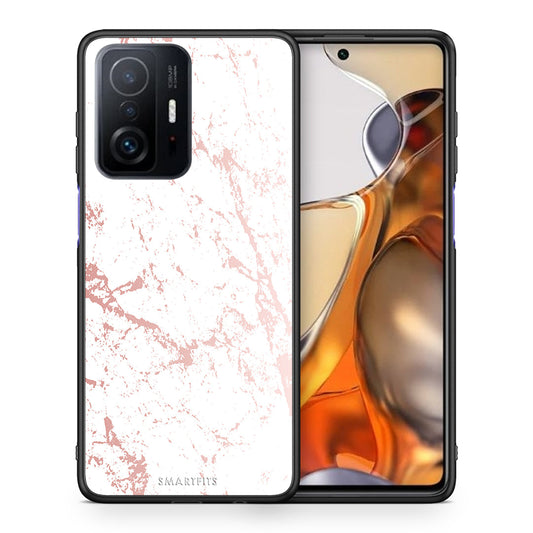 Θήκη Xiaomi 11T/11T Pro Pink Splash Marble από τη Smartfits με σχέδιο στο πίσω μέρος και μαύρο περίβλημα | Xiaomi 11T/11T Pro Pink Splash Marble case with colorful back and black bezels