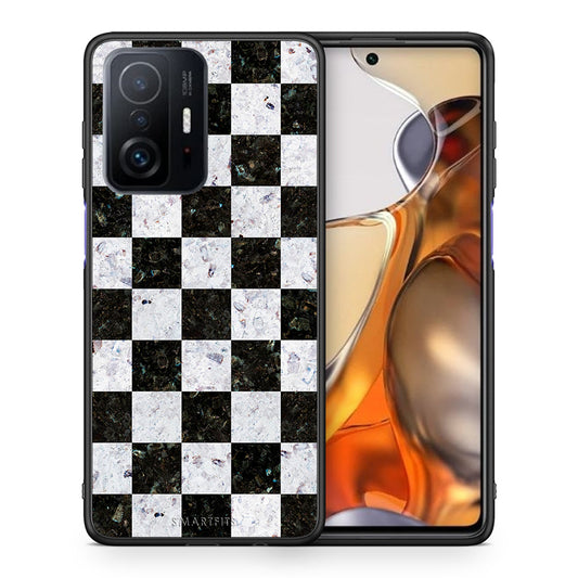 Θήκη Xiaomi 11T/11T Pro Square Geometric Marble από τη Smartfits με σχέδιο στο πίσω μέρος και μαύρο περίβλημα | Xiaomi 11T/11T Pro Square Geometric Marble case with colorful back and black bezels
