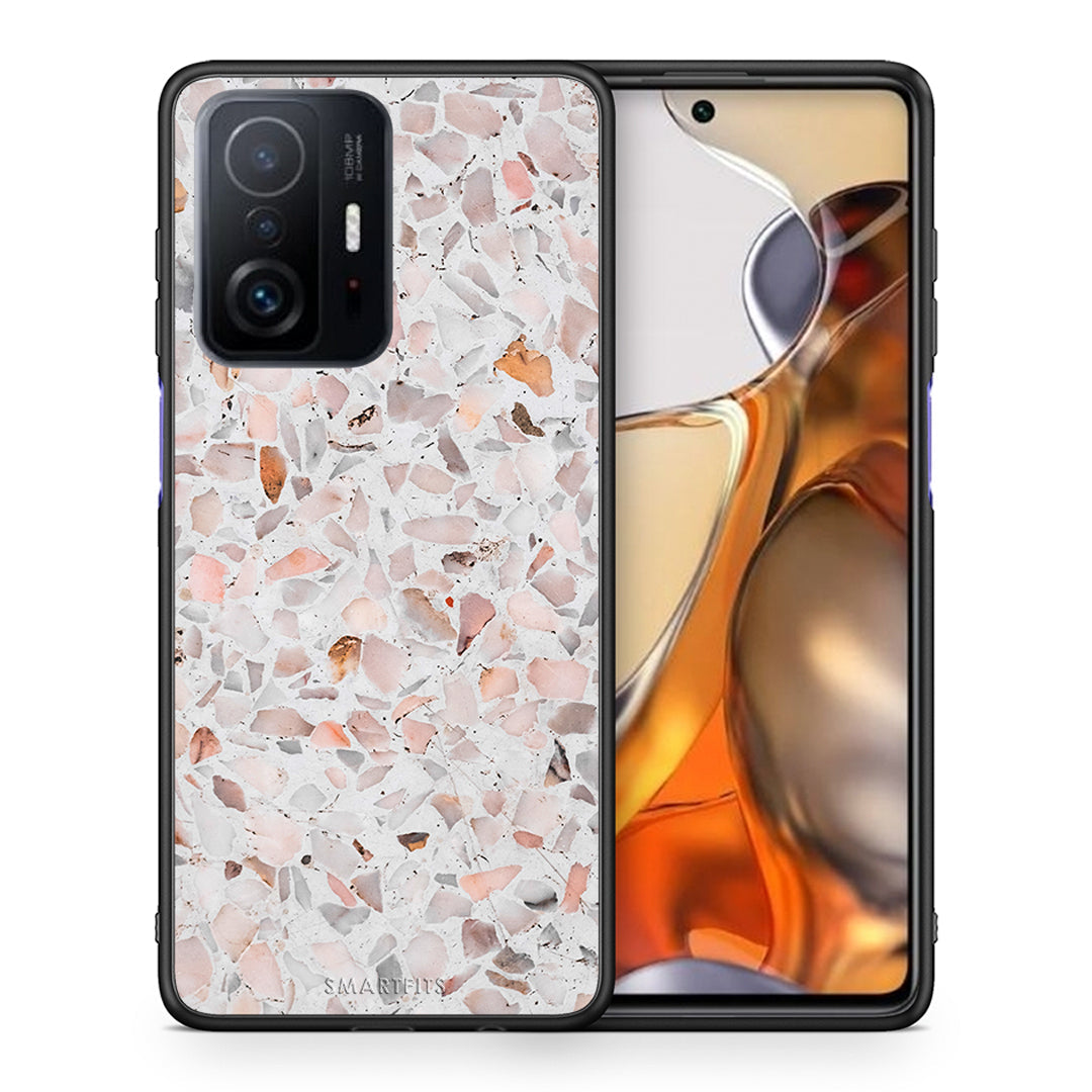 Θήκη Xiaomi 11T/11T Pro Marble Terrazzo από τη Smartfits με σχέδιο στο πίσω μέρος και μαύρο περίβλημα | Xiaomi 11T/11T Pro Marble Terrazzo case with colorful back and black bezels