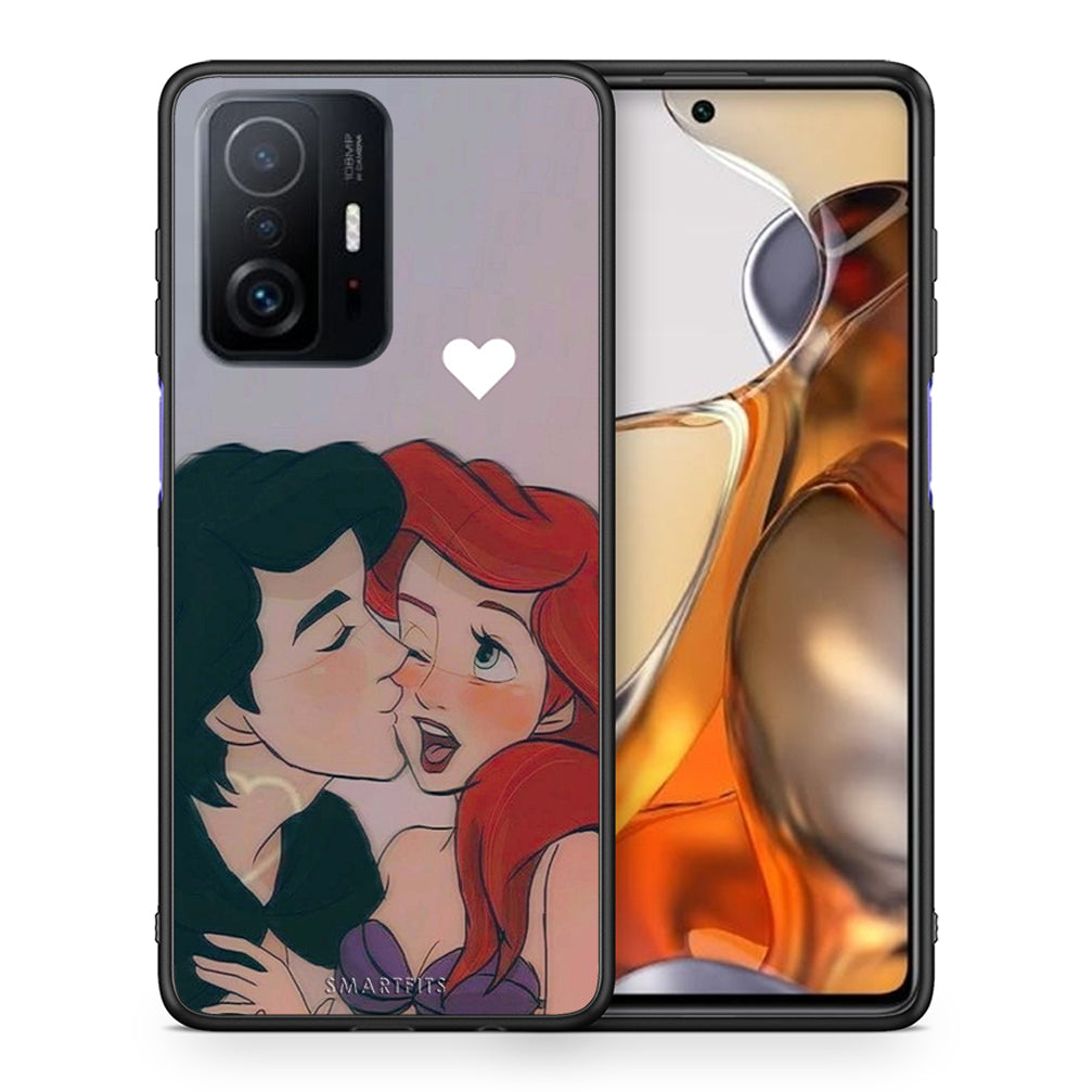 Θήκη Αγίου Βαλεντίνου Xiaomi 11T / 11T Pro Mermaid Love από τη Smartfits με σχέδιο στο πίσω μέρος και μαύρο περίβλημα | Xiaomi 11T / 11T Pro Mermaid Love case with colorful back and black bezels
