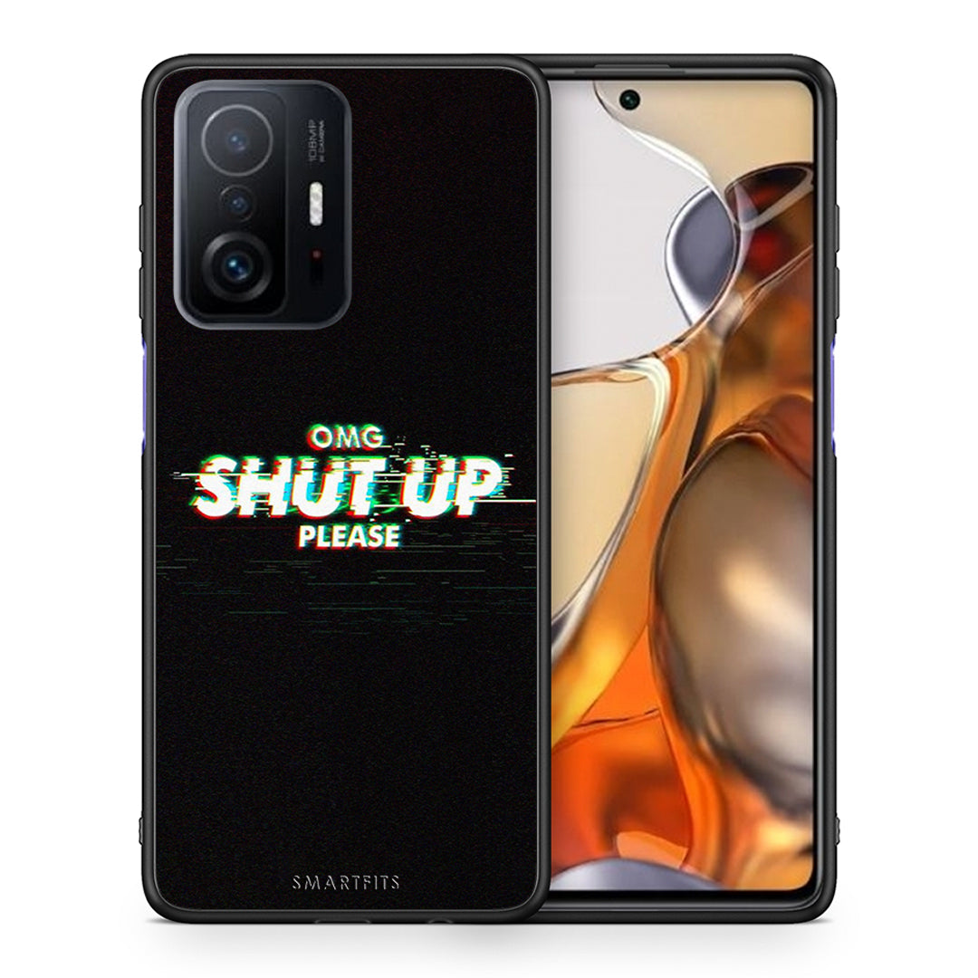 Θήκη Xiaomi 11T/11T Pro OMG ShutUp από τη Smartfits με σχέδιο στο πίσω μέρος και μαύρο περίβλημα | Xiaomi 11T/11T Pro OMG ShutUp case with colorful back and black bezels