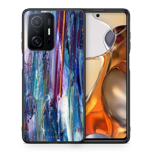 Θήκη Xiaomi 11T/11T Pro Winter Paint από τη Smartfits με σχέδιο στο πίσω μέρος και μαύρο περίβλημα | Xiaomi 11T/11T Pro Winter Paint case with colorful back and black bezels
