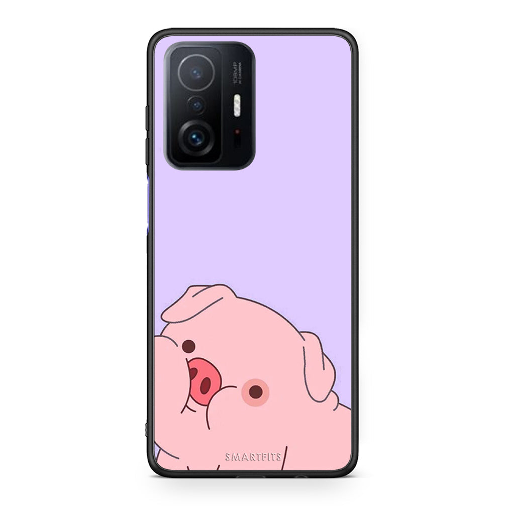 Xiaomi 11T / 11T Pro Pig Love 2 Θήκη Αγίου Βαλεντίνου από τη Smartfits με σχέδιο στο πίσω μέρος και μαύρο περίβλημα | Smartphone case with colorful back and black bezels by Smartfits