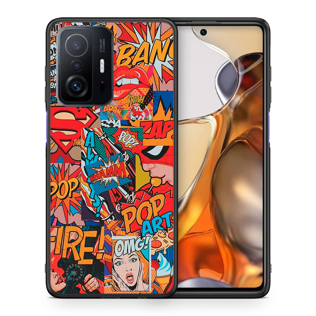 Θήκη Xiaomi 11T/11T Pro PopArt OMG από τη Smartfits με σχέδιο στο πίσω μέρος και μαύρο περίβλημα | Xiaomi 11T/11T Pro PopArt OMG case with colorful back and black bezels
