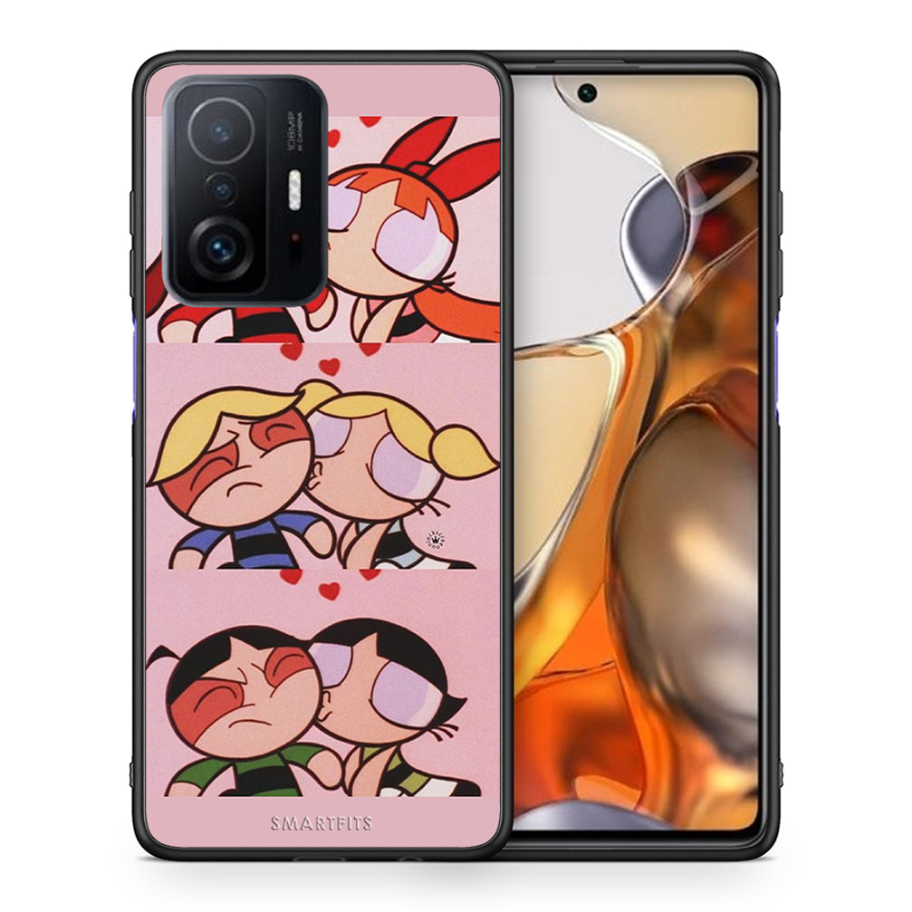 Θήκη Αγίου Βαλεντίνου Xiaomi 11T / 11T Pro Puff Love από τη Smartfits με σχέδιο στο πίσω μέρος και μαύρο περίβλημα | Xiaomi 11T / 11T Pro Puff Love case with colorful back and black bezels